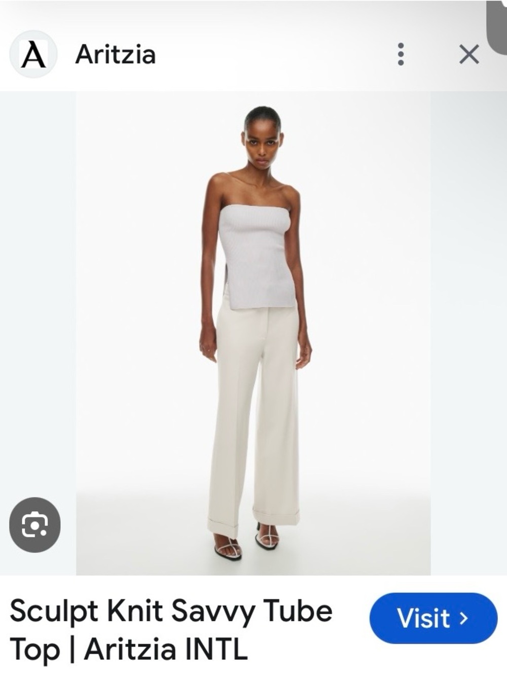 Aritzia Sculpt Knit Savvy Tube Top in Off-White
